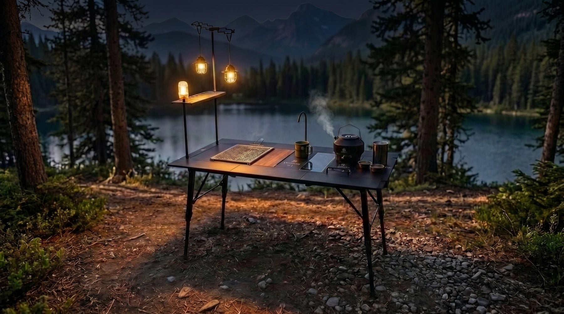 IGT Table in a campsite setting